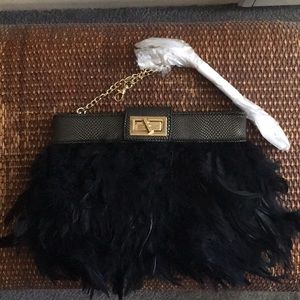 Black Feathered clutch